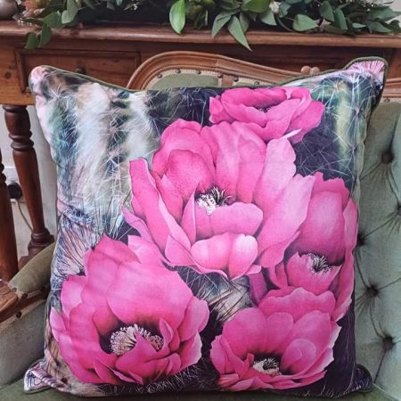 Luxurious Velvet Cushion Cover - Hedgehog Cactus
